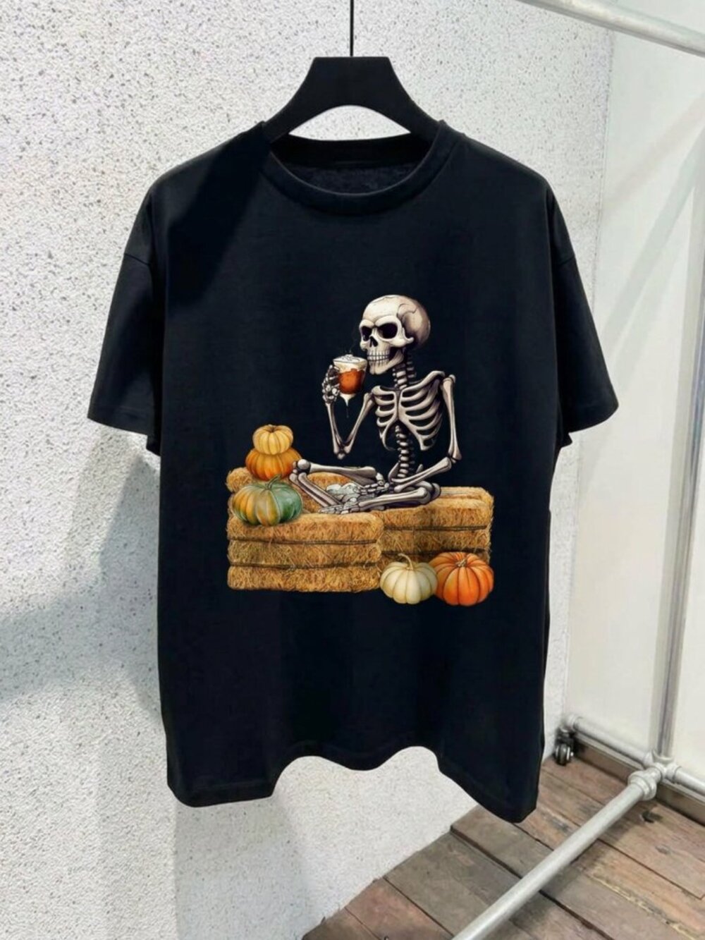 Staying Alive Skeleton Coffee T-Shirt